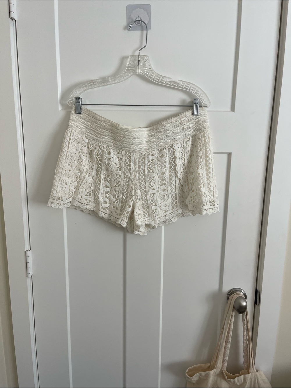 Rewind Cream Crochet Lace Skort Shorts